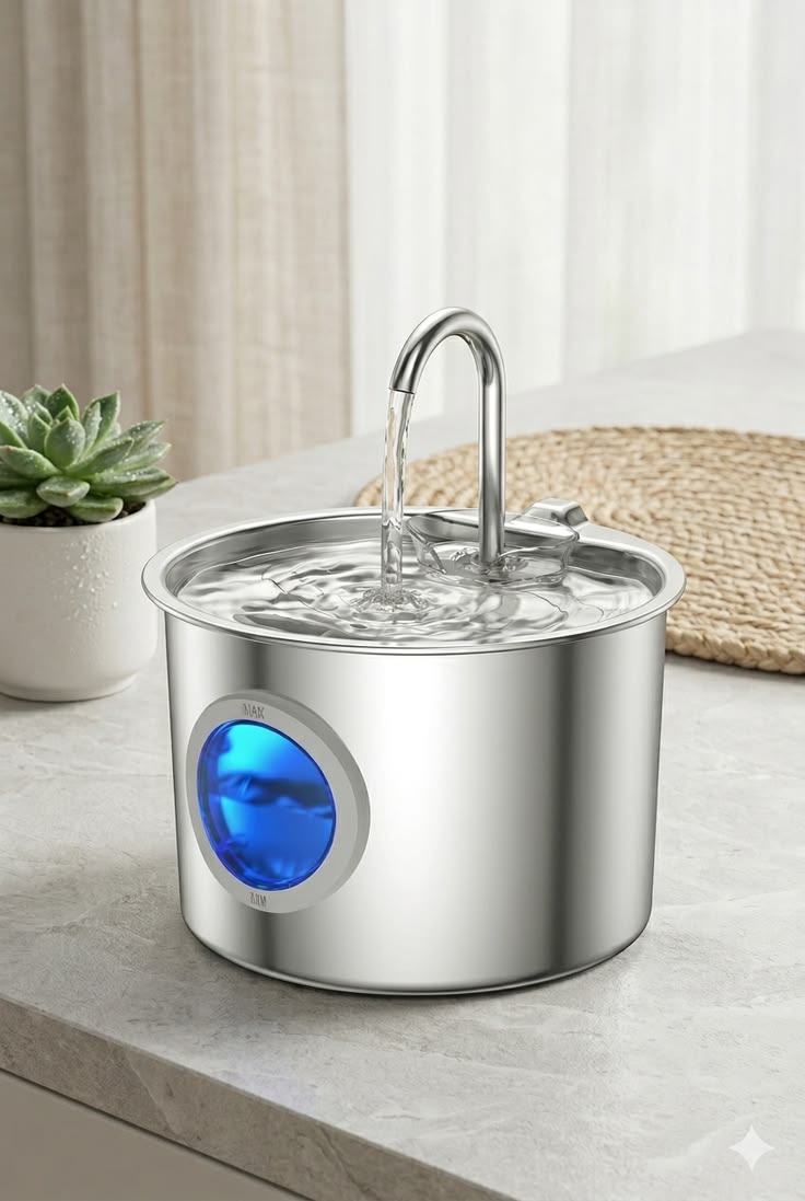 2.2L Stainless Steel Cat/Dog Water Fountain