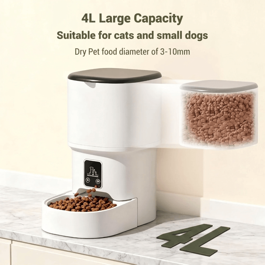 Automatic Pet Feeder 4L with Wi-Fi & Timer |  FLUFFSY