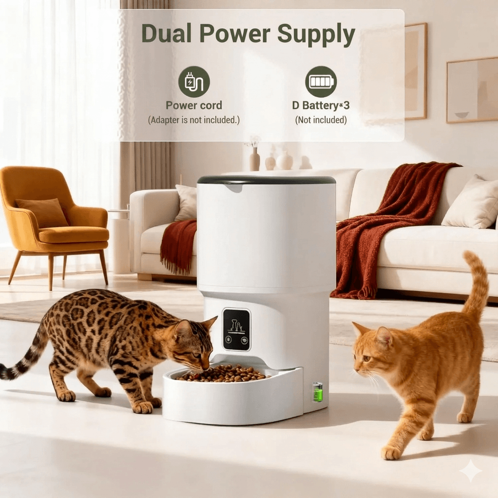 Automatic Pet Feeder 4L with Wi-Fi & Timer |  FLUFFSY
